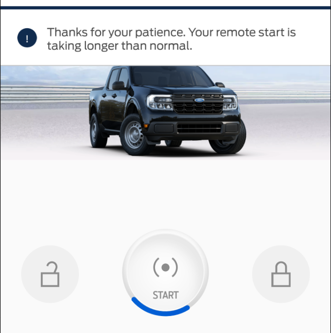 app showing remote start does not work